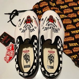 Custom Stranger Thing slip ons. Limited Hell Fire customized men’s sz 10